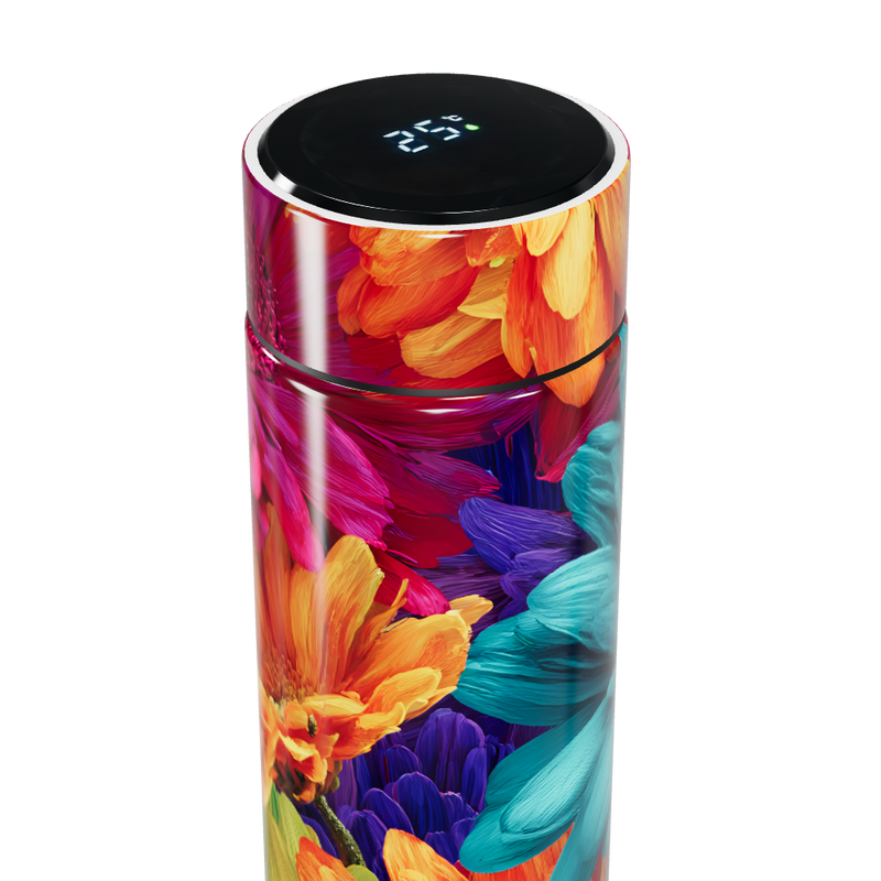 Garrafa Térmica Touch - Floral Colorida Inox