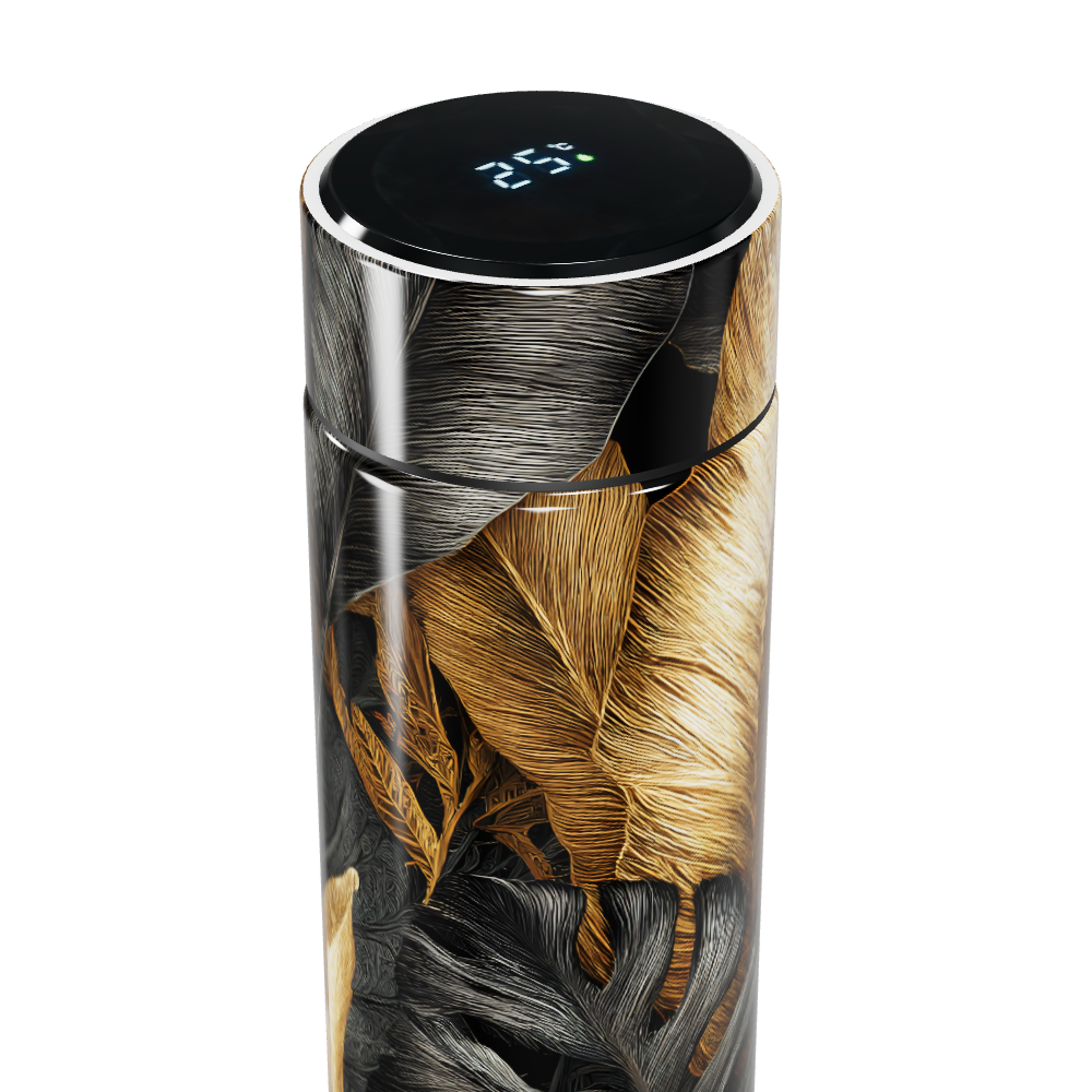 Garrafa Térmica Touch - Estampa Penas Coloridas