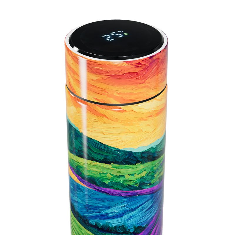 Garrafa Térmica Touch - Estampa Colorida Paisagem