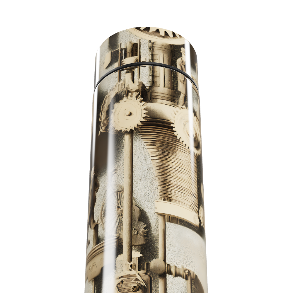 Garrafa Térmica Touch - Estampa Vintage Engrenagens