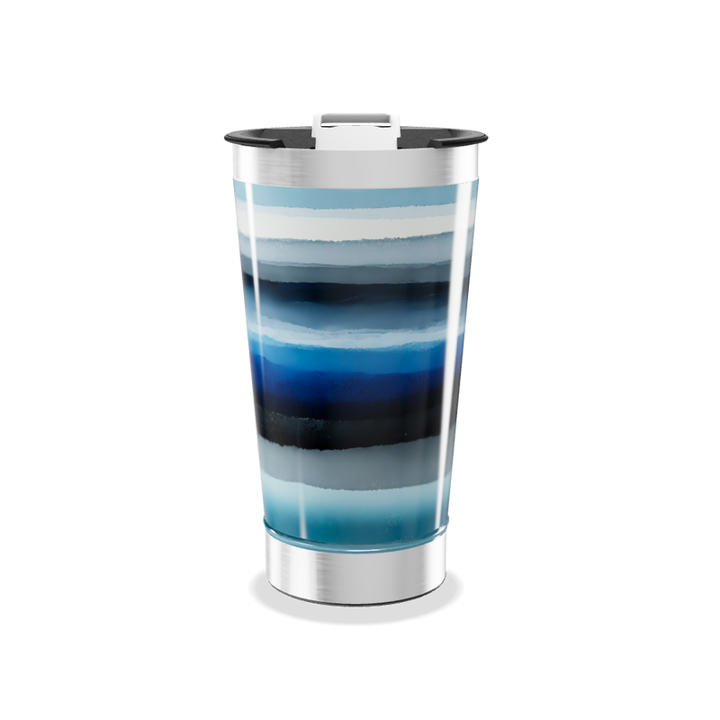 Copo Térmico - Azul Listrado Inox