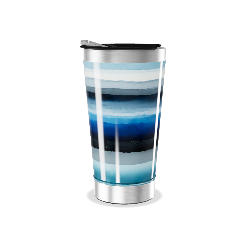 Copo Térmico - Azul Listrado Inox