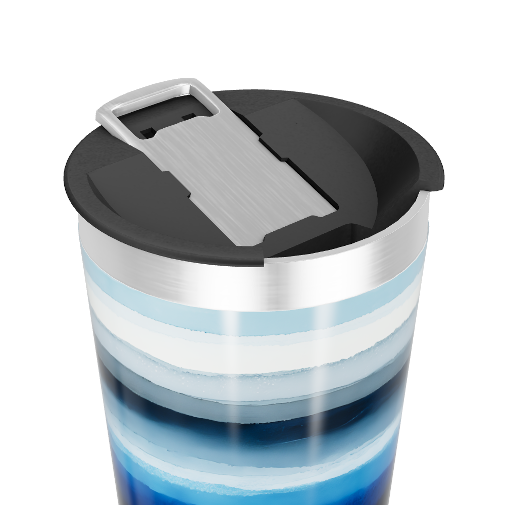 Copo Térmico - Azul Listrado Inox