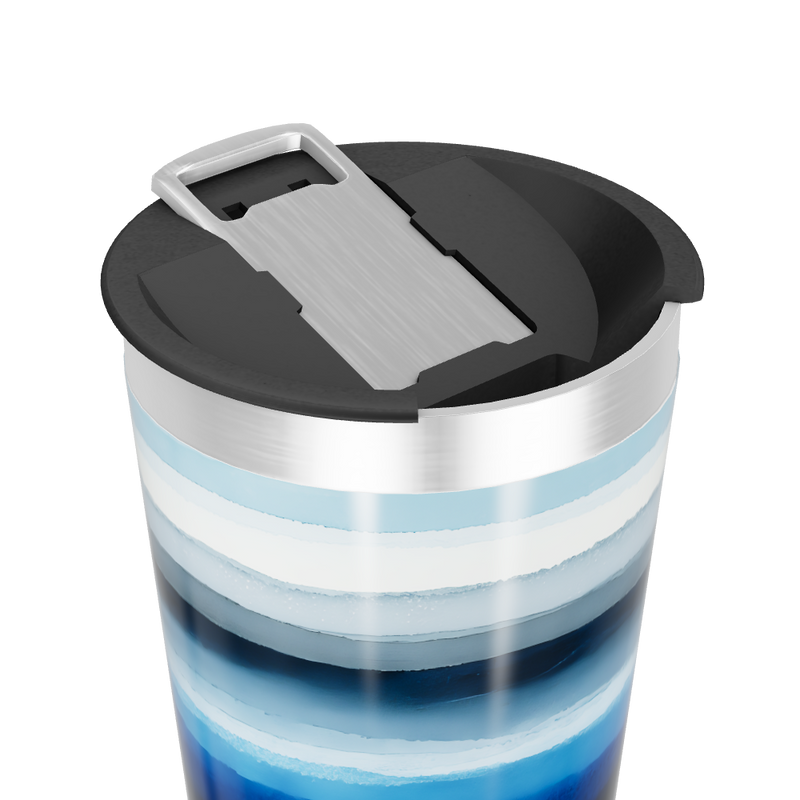 Copo Térmico - Azul Listrado Inox