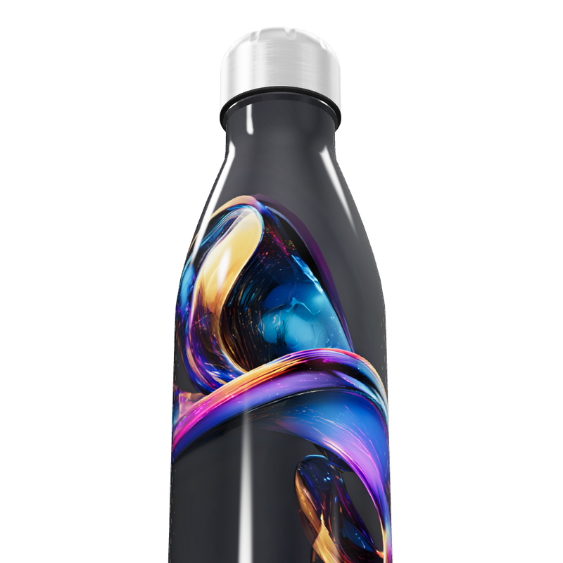 Garrafa Inox - Estampa Abstrata Colorida