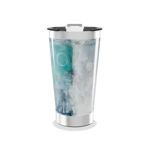 Copo Térmico - Estampa Abstrata Azul