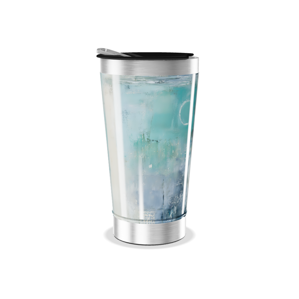 Copo Térmico - Estampa Abstrata Azul