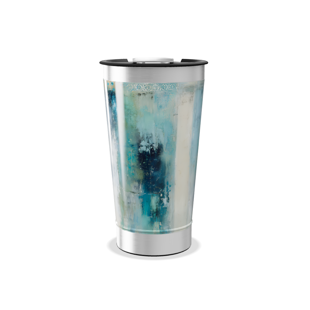 Copo Térmico - Estampa Abstrata Azul