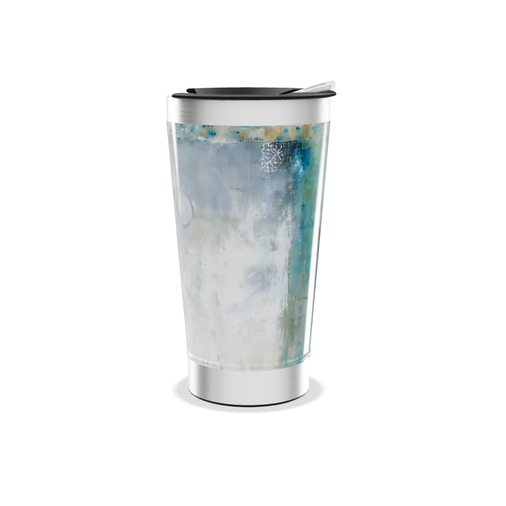 Copo Térmico - Estampa Abstrata Azul