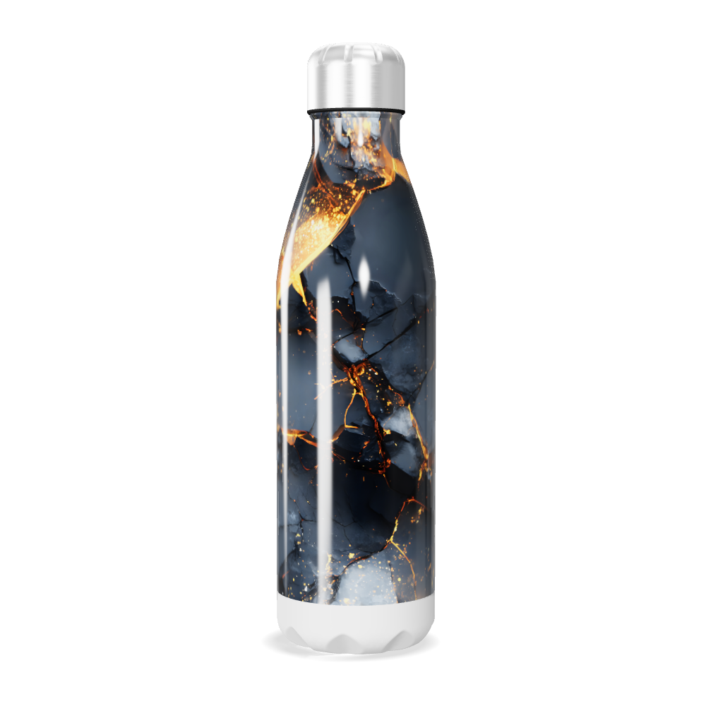 Garrafa Inox - Estampa Marmorizada Fogo