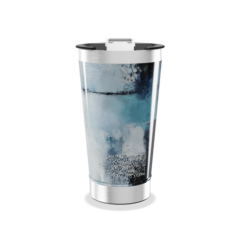 Copo Térmico - Azul Aço Inox Decorado