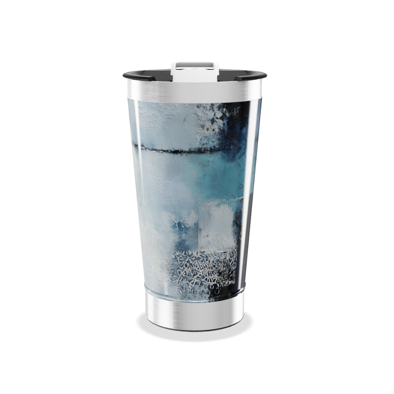 Copo Térmico - Azul Aço Inox Decorado