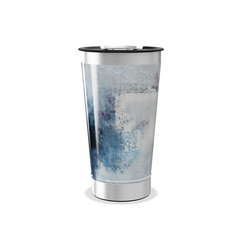 Copo Térmico - Azul Aço Inox Decorado