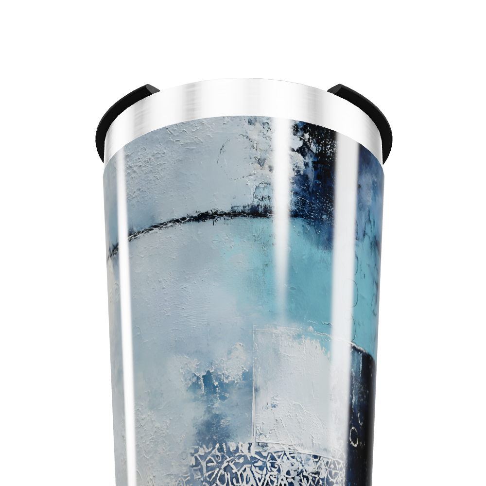 Copo Térmico - Azul Aço Inox Decorado