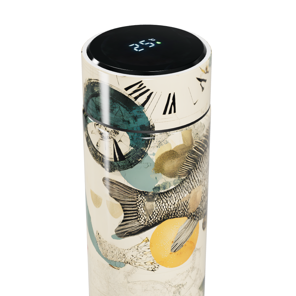 Garrafa Térmica Touch - Estampa Peixes Colorida