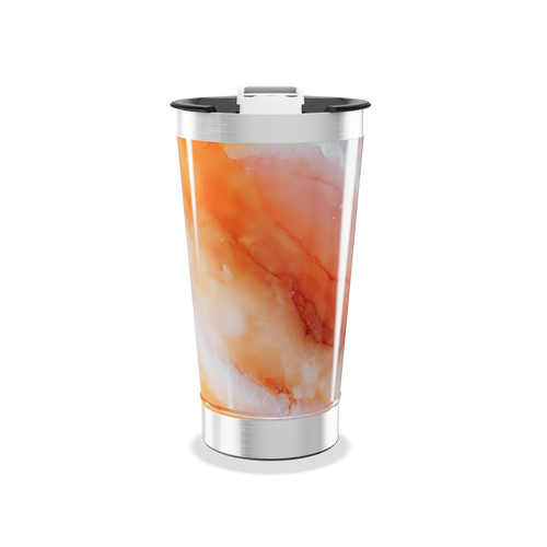 Copo Térmico - Estampa Marmorizada Laranja