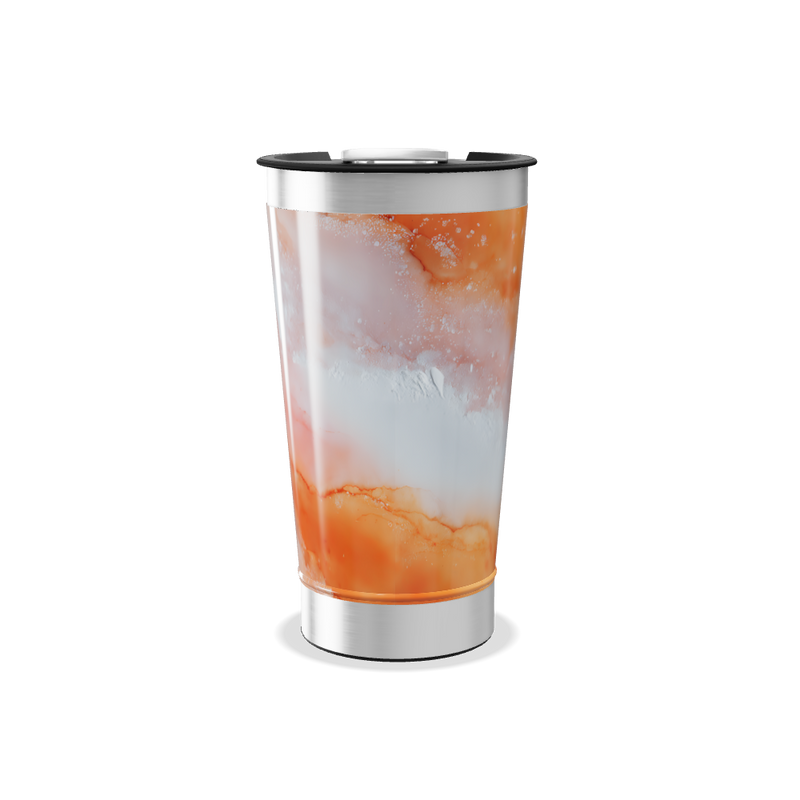 Copo Térmico - Estampa Marmorizada Laranja