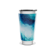 Copo Térmico - Azul com Estampa Abstrata