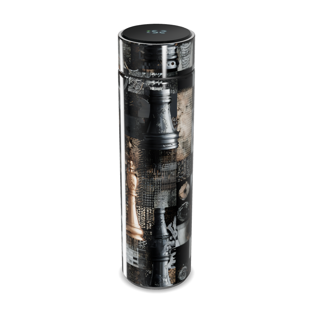 Garrafa Térmica Touch - Estampa Xadrez Preto