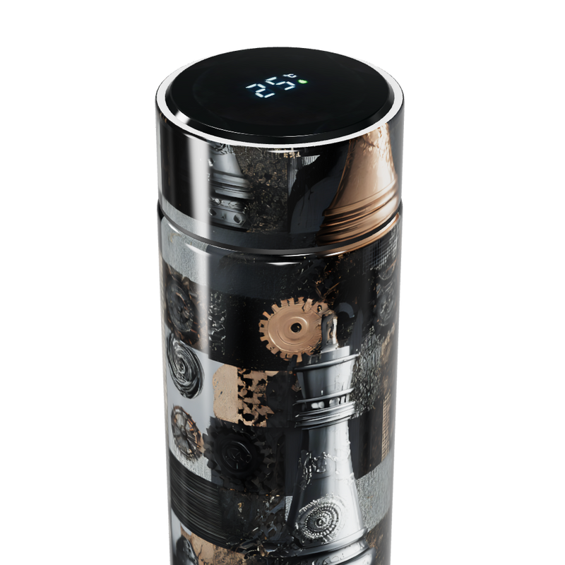 Garrafa Térmica Touch - Estampa Xadrez Preto