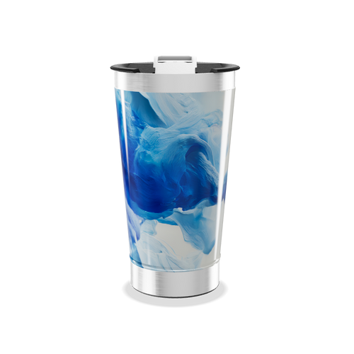 Copo Térmico - Estampa Azul Abstrata