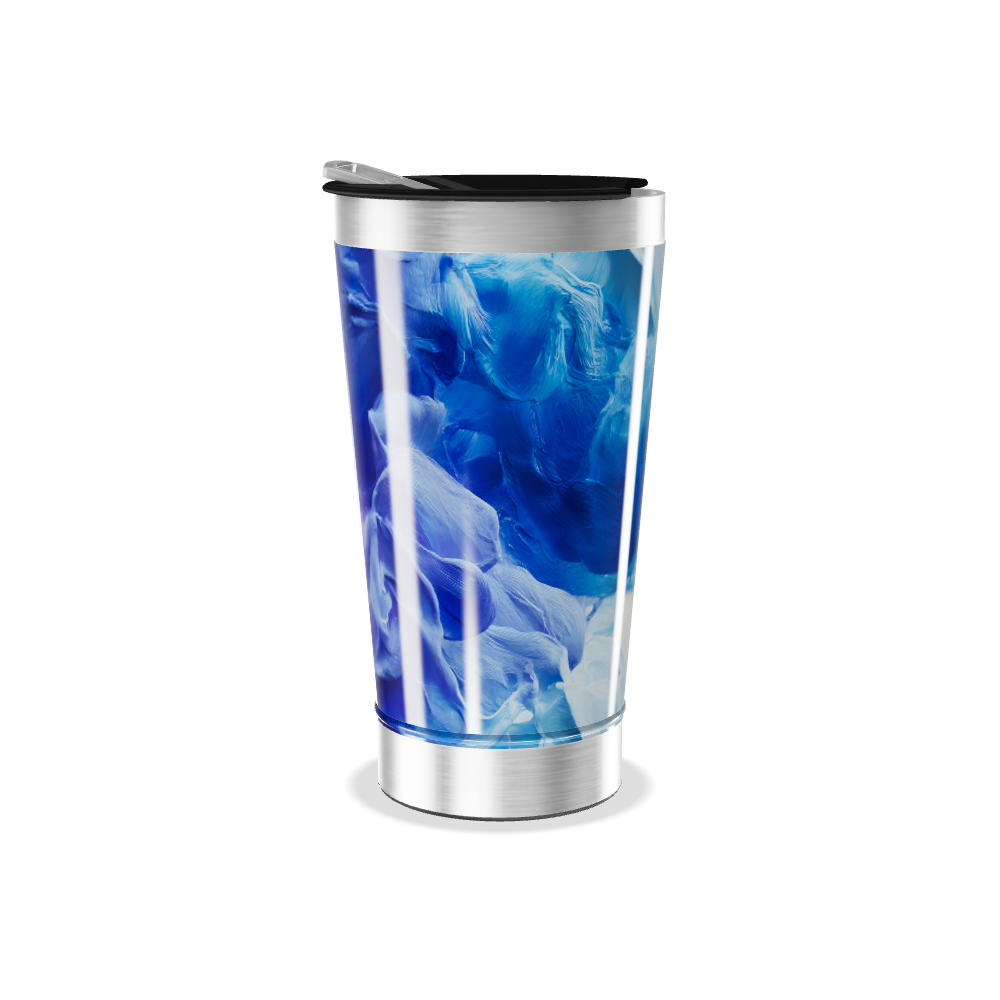 Copo Térmico - Estampa Azul Abstrata