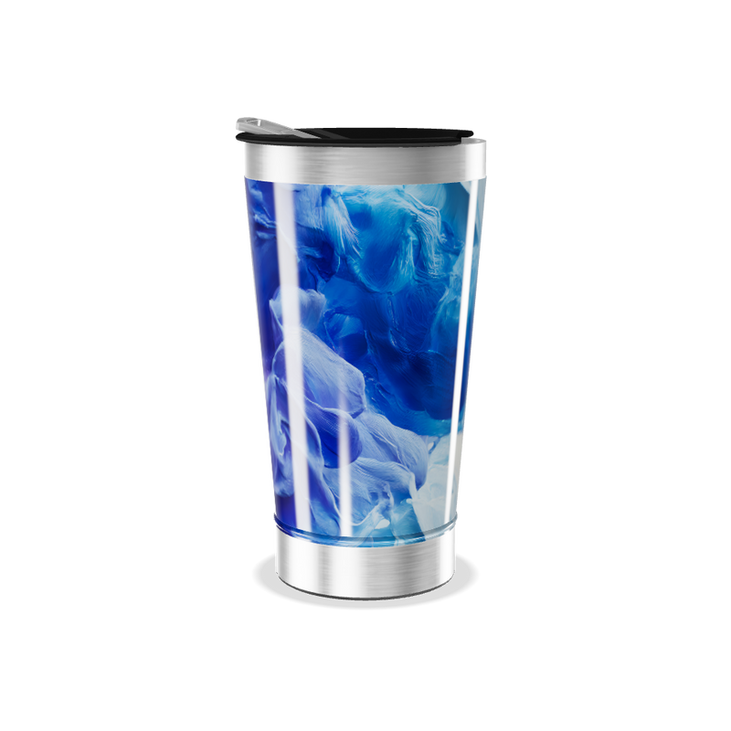 Copo Térmico - Estampa Azul Abstrata