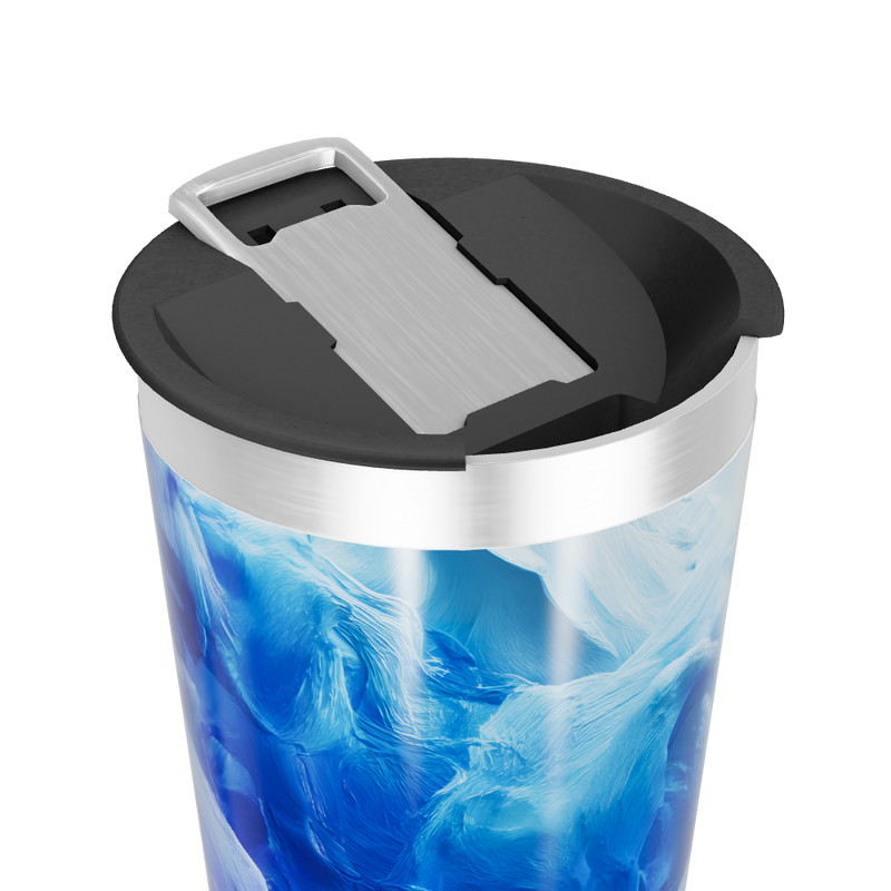 Copo Térmico - Estampa Azul Abstrata