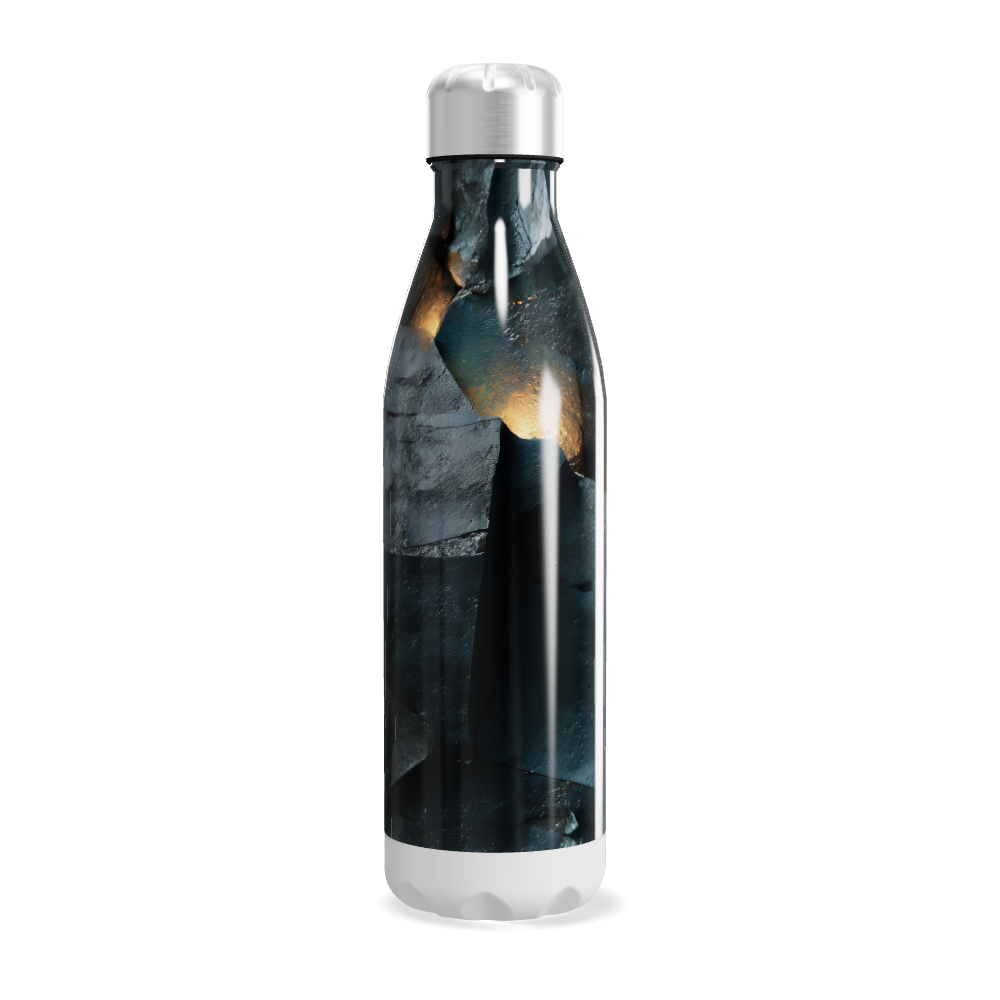 Garrafa Inox Estampada Azul Dourado