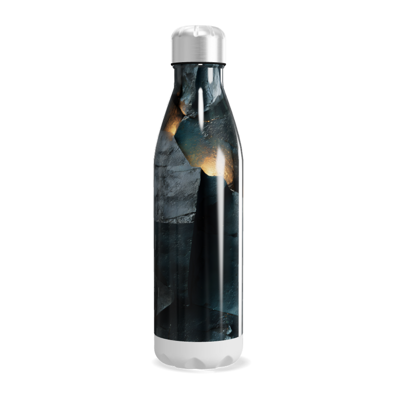 Garrafa Inox Estampada Azul Dourado