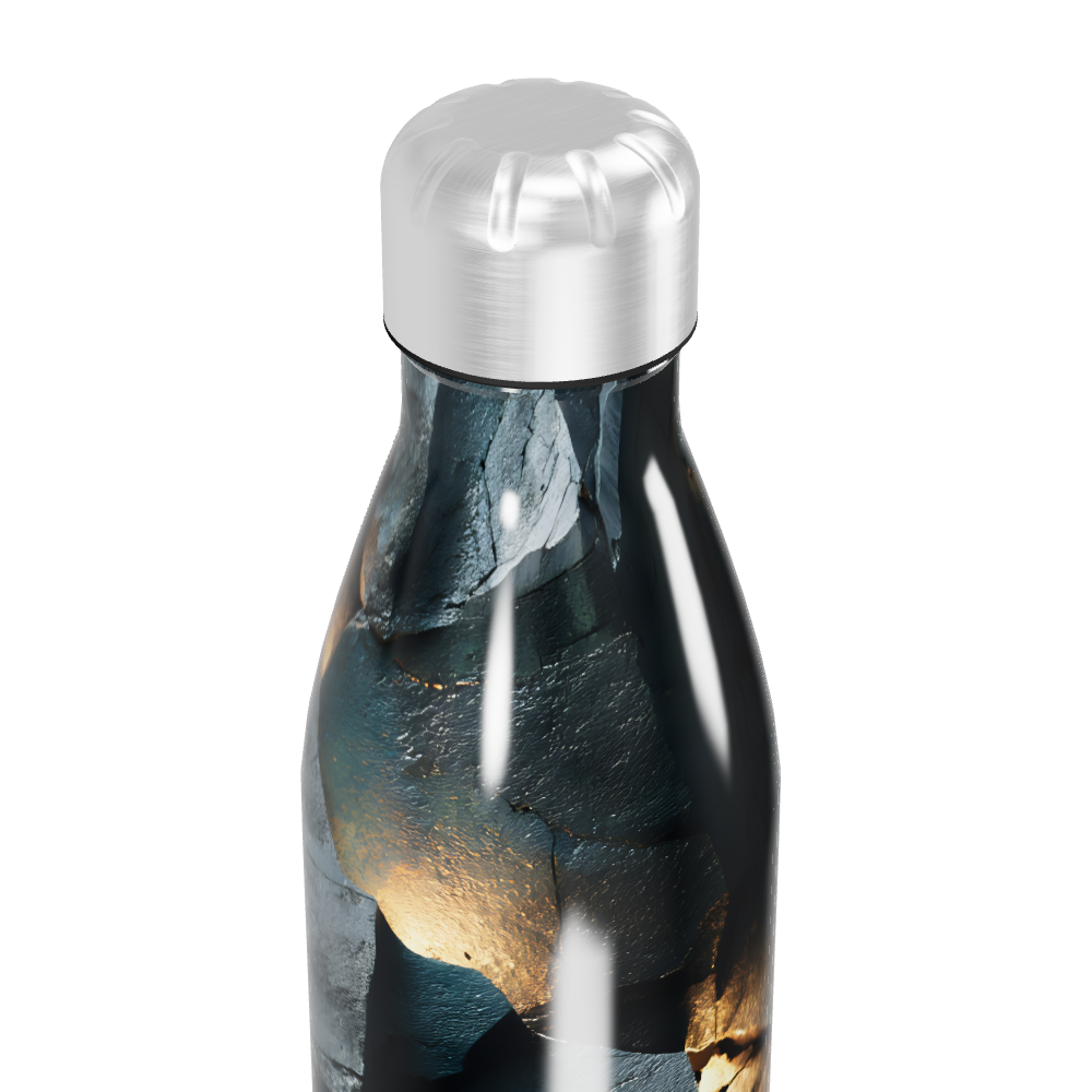 Garrafa Inox Estampada Azul Dourado