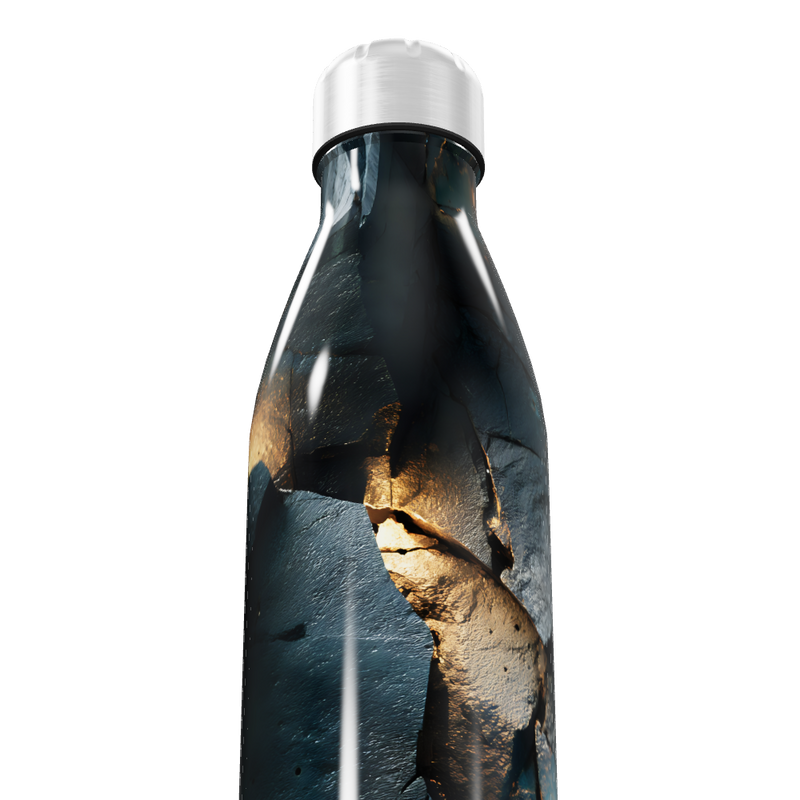 Garrafa Inox Estampada Azul Dourado