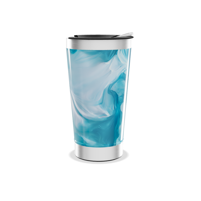 Copo Térmico - Azul Mármore Aço Inox