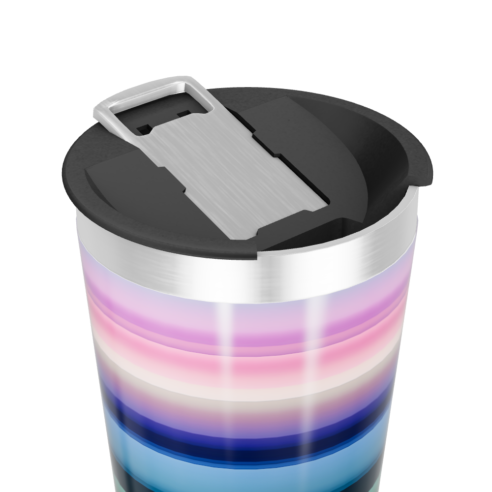 Copo Térmico - Listras Coloridas Inox