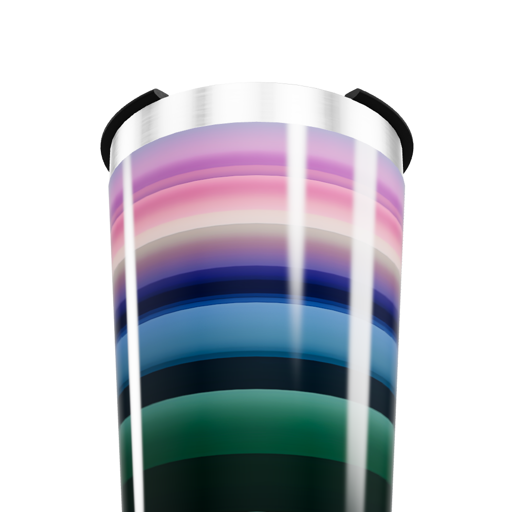 Copo Térmico - Listras Coloridas Inox