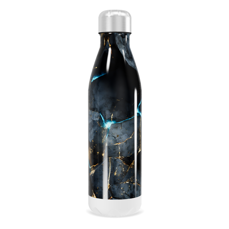 Garrafa Inox - Design Marmorizado Azul