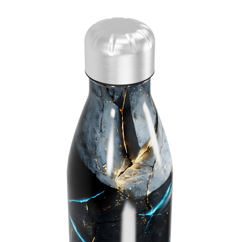 Garrafa Inox - Design Marmorizado Azul