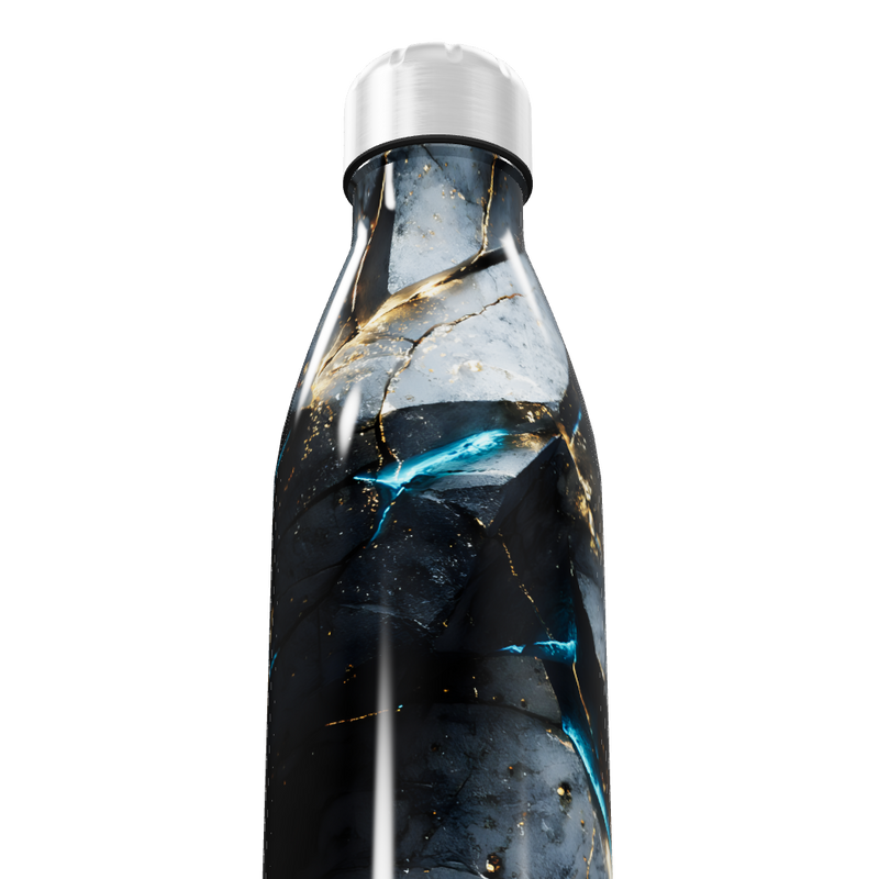 Garrafa Inox - Design Marmorizado Azul