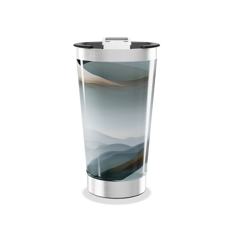 Copo Térmico - Estampa Abstrata Azul