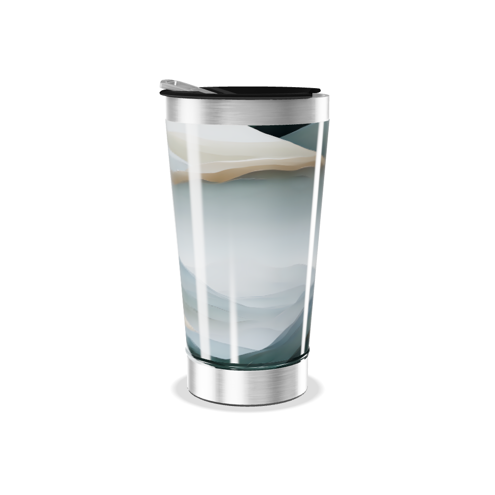 Copo Térmico - Estampa Abstrata Azul