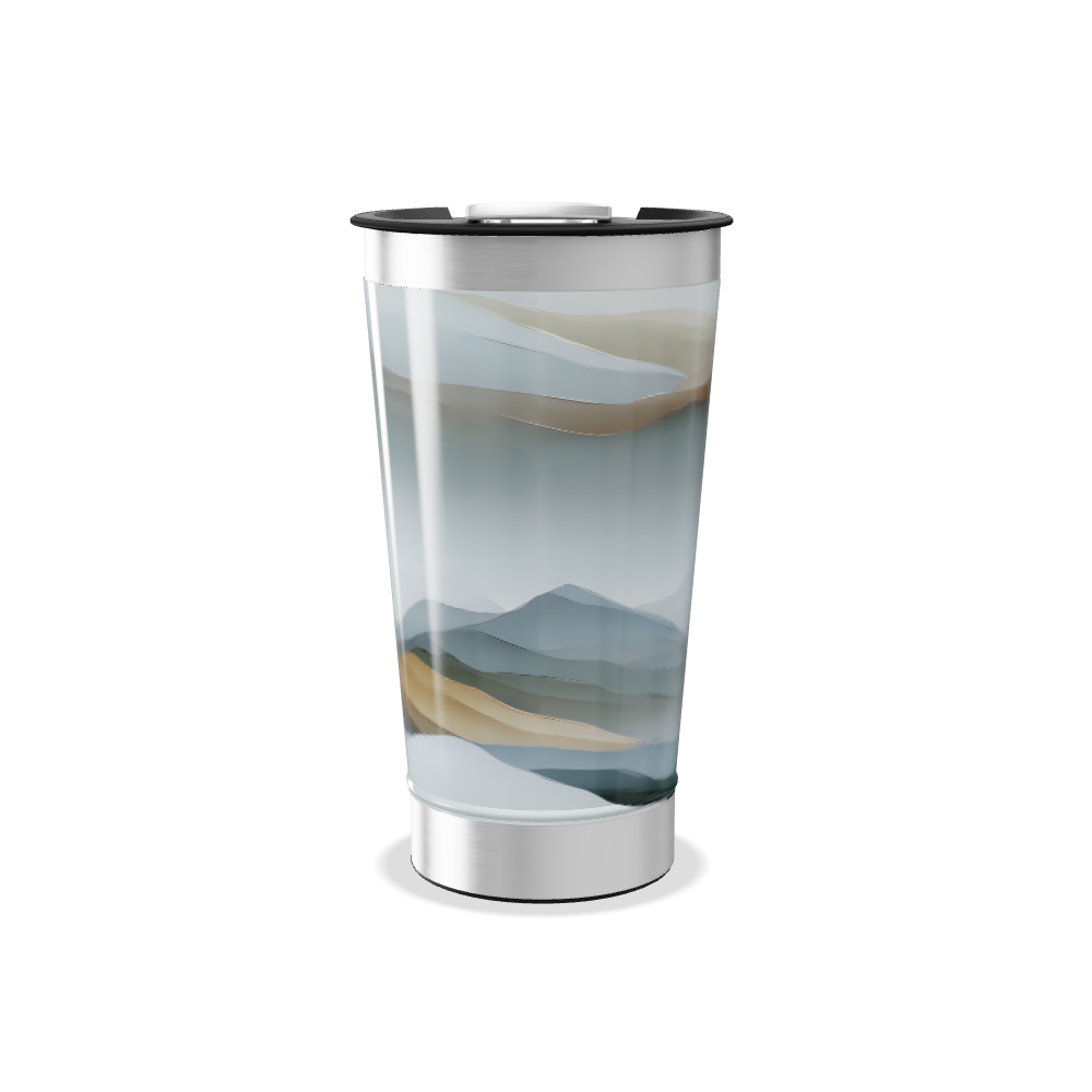 Copo Térmico - Estampa Abstrata Azul