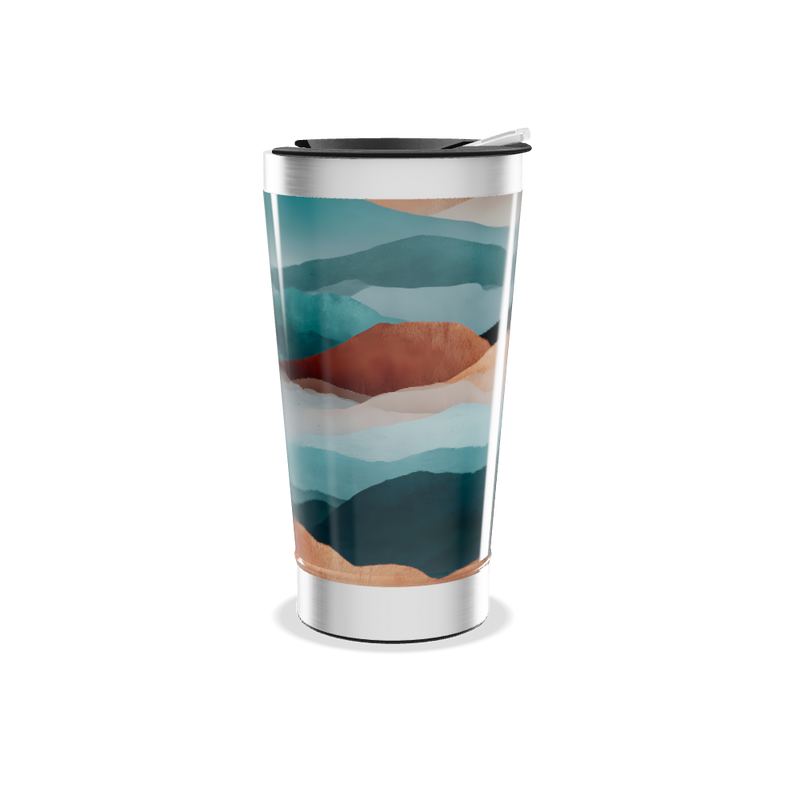 Copo Térmico - Paisagem Azul Aço Inox