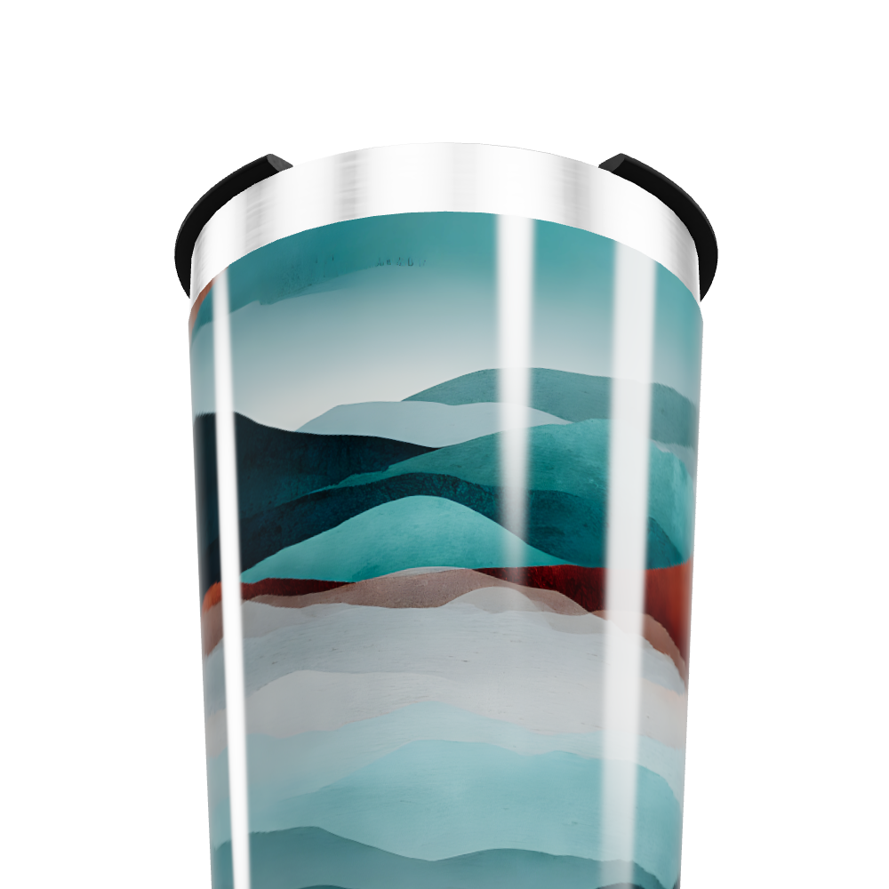 Copo Térmico - Paisagem Azul Aço Inox