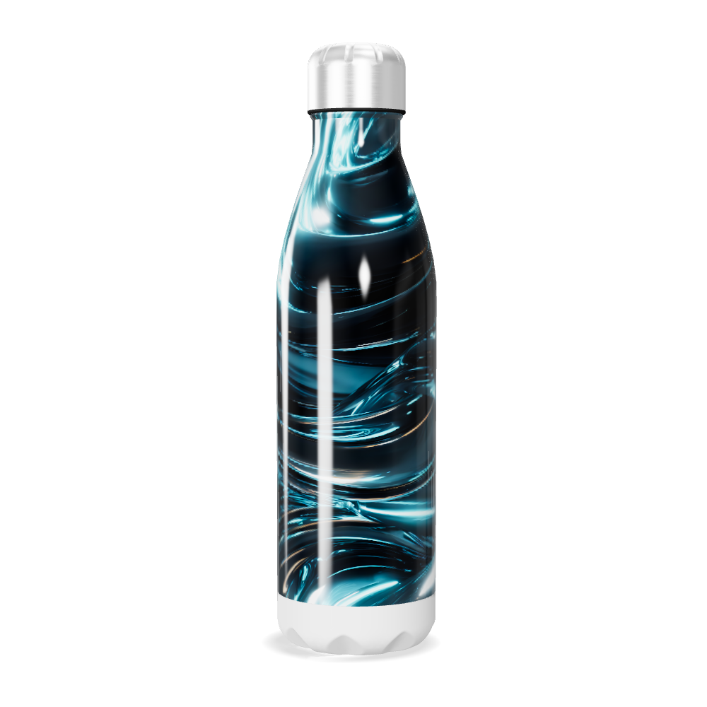 Garrafa Inox - Azul com Efeito Metálico