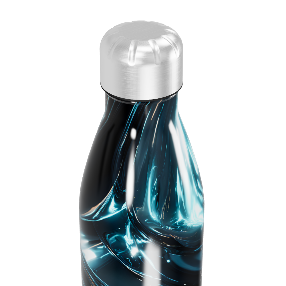 Garrafa Inox - Azul com Efeito Metálico