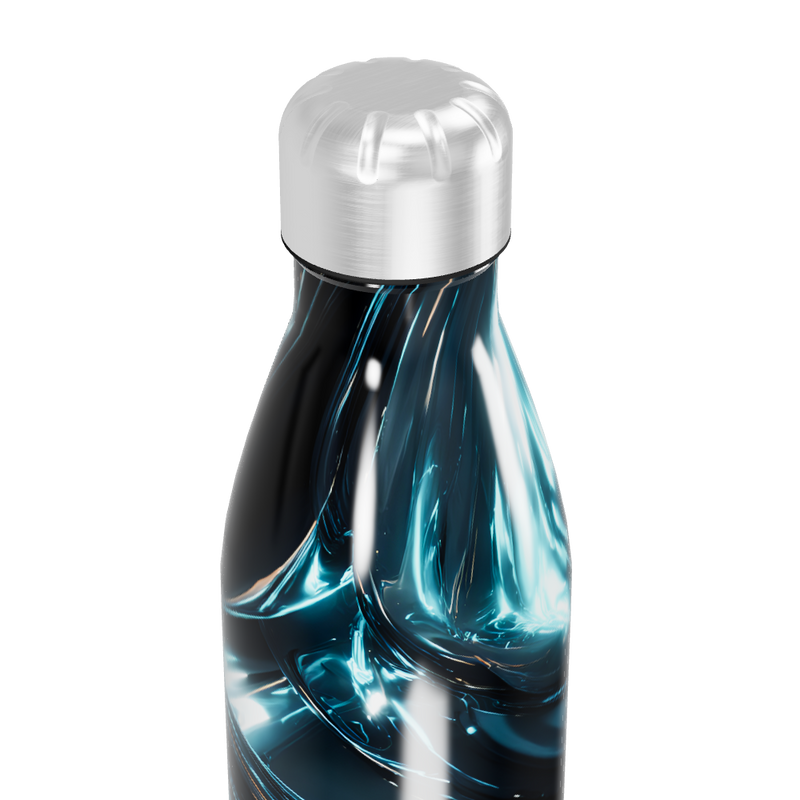 Garrafa Inox - Azul com Efeito Metálico