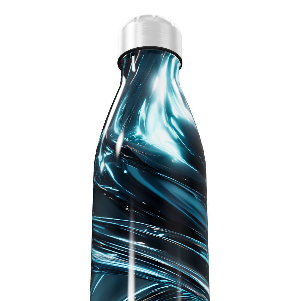 Garrafa Inox - Azul com Efeito Metálico