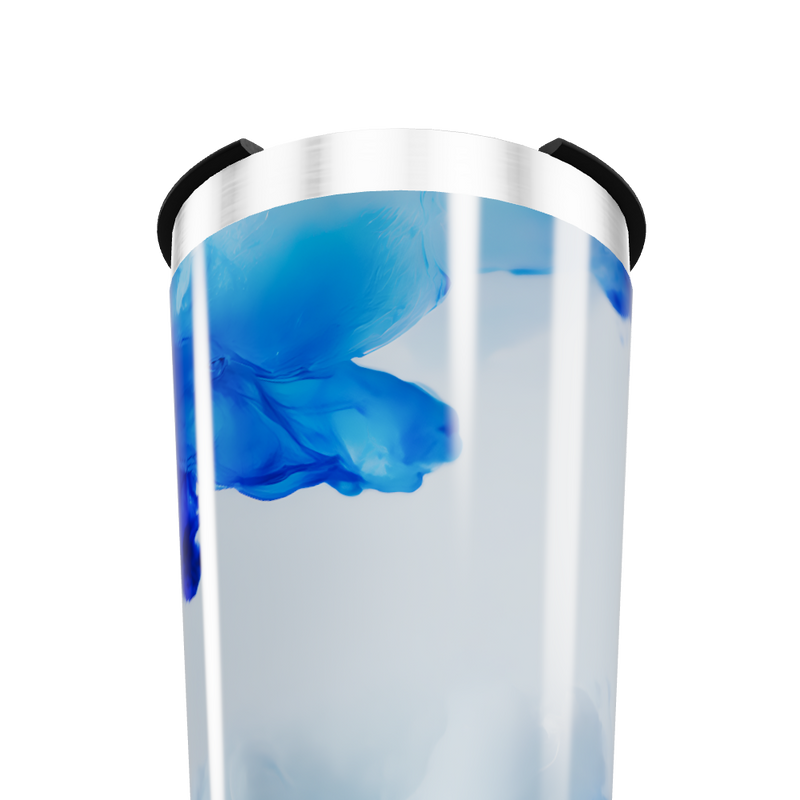 Copo Térmico - Azul com Estampa Abstrata