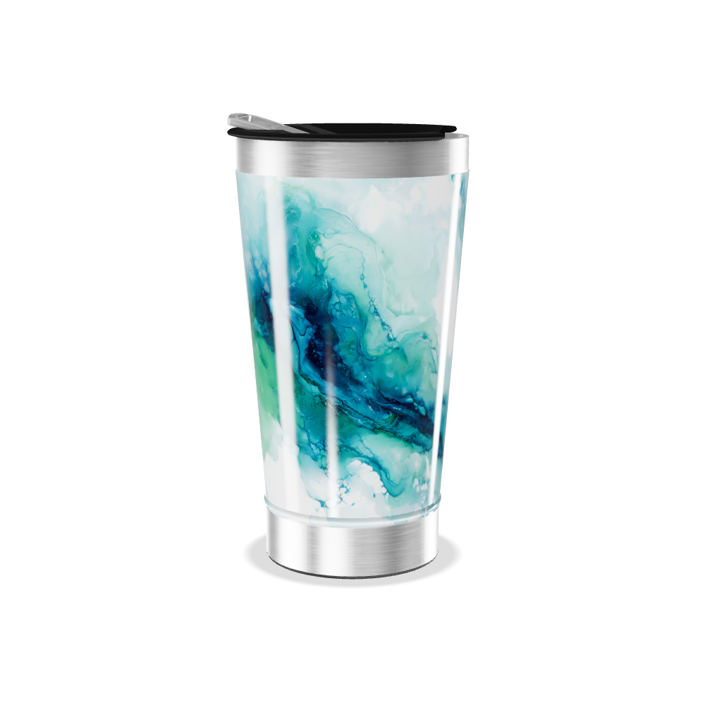 Copo Térmico - Estampa Azul Marmorizada