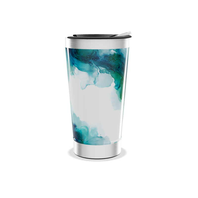 Copo Térmico - Estampa Azul Marmorizada